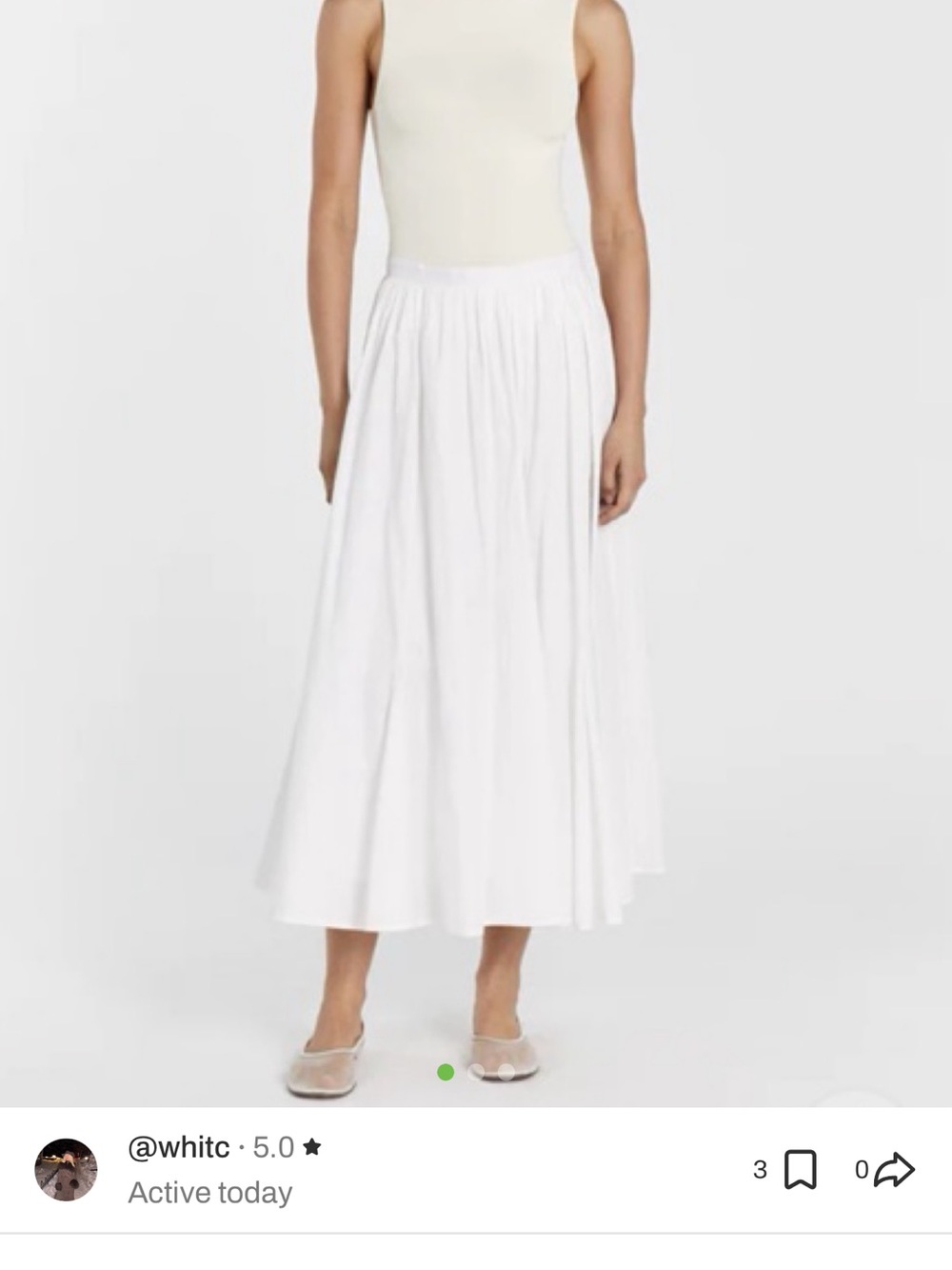 DISSH White Gathered Maxi Skirt
